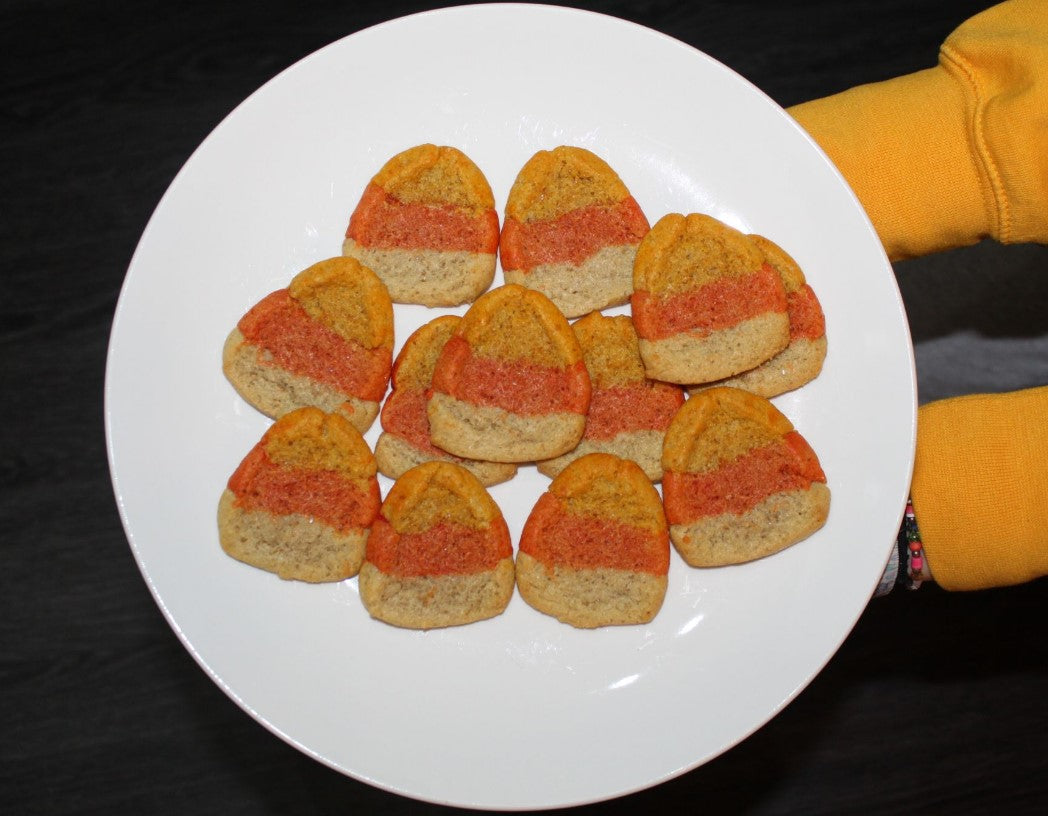 Candy Corn Inspired Sugar Cookies